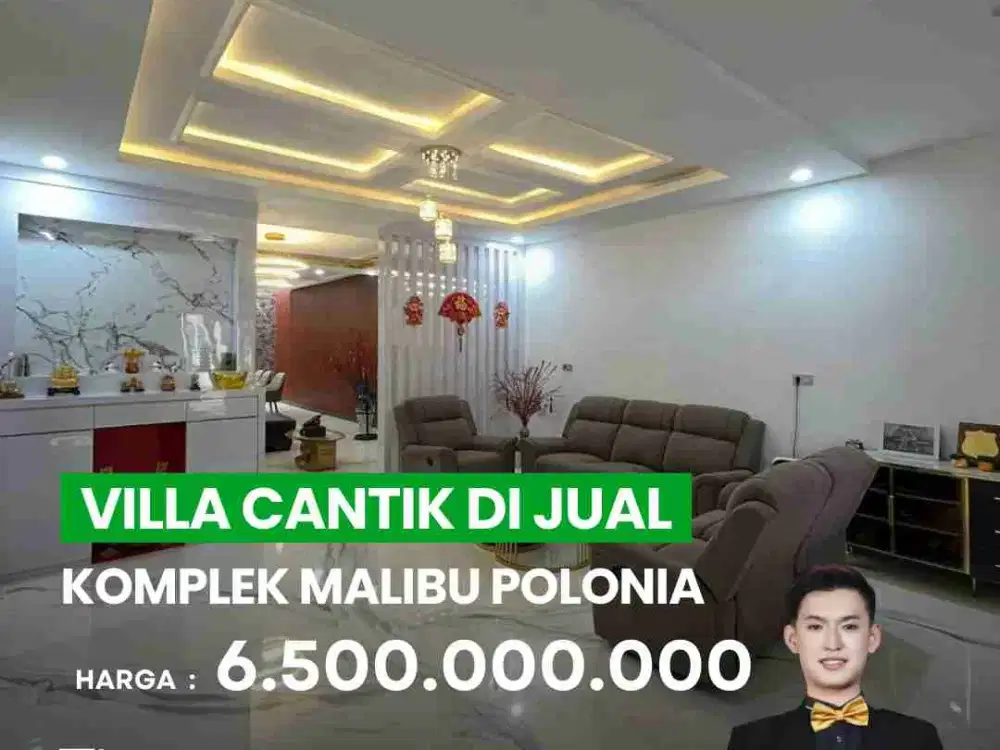 DI JUAL VILLA LUX CANTIK DI KOMPLEK MALIBU POLONIA
