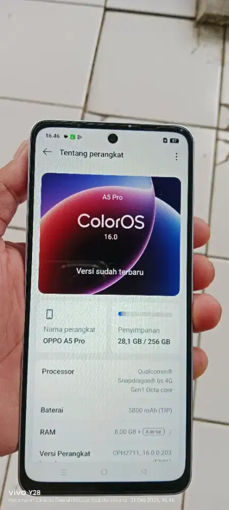 Opo  A5 pro   8+8/256  mnus camera belakang of gra2 peceh bcdoer bocel