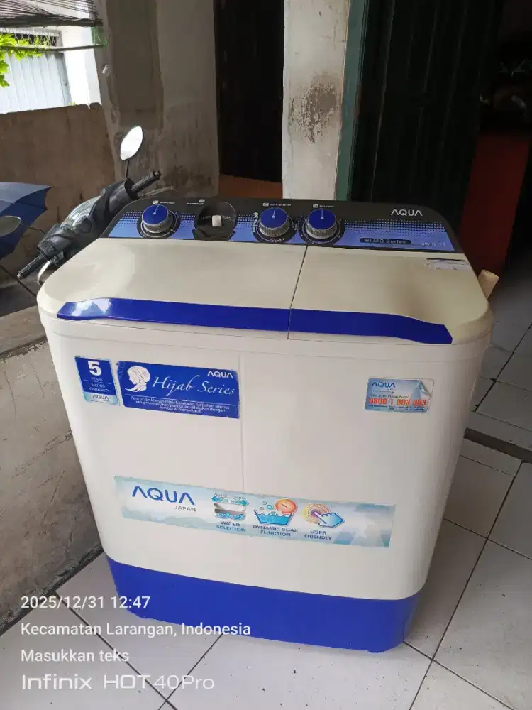 Mesin cuci merek AQUA 8KG normal Joss tinggal pake bosku