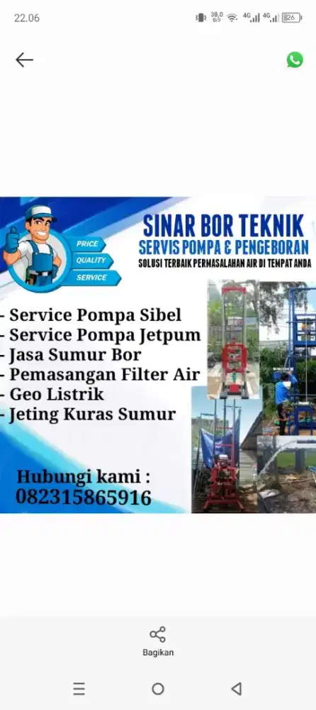 SERVICE POMPA AIR DAN PENGEBORAN