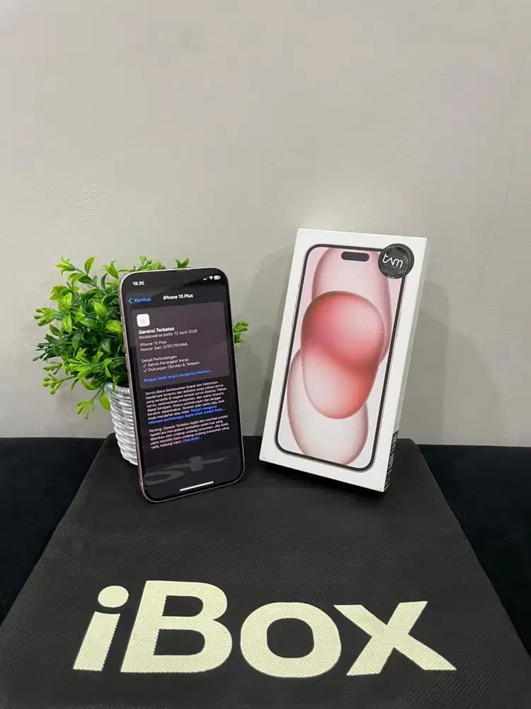 IPhone 15 Plus 128GB iBox Pink mulus Fullset Ori BH 92% 3Utool 100 Grs