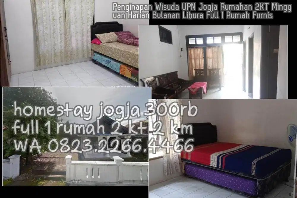 Penginapan Wisuda UPN Jogja Rumahan 2KT Mingguan Harian Bulanan Libura