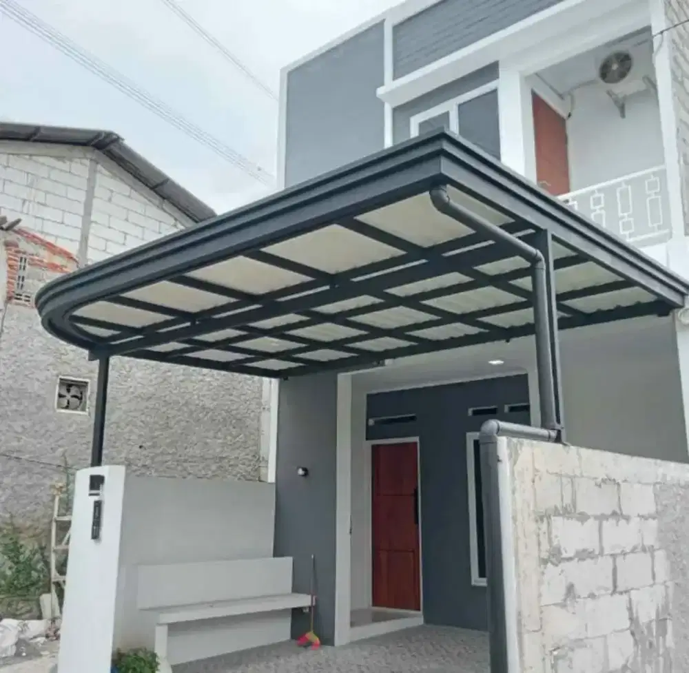 Kanopi bahanbaja besi holo atap alderon