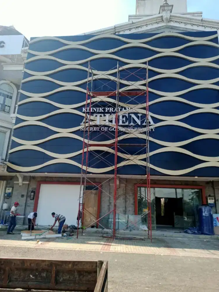 Panel ACP Fasad. ACP Facade. Curtain Wall Kaca. Outdoor Signage