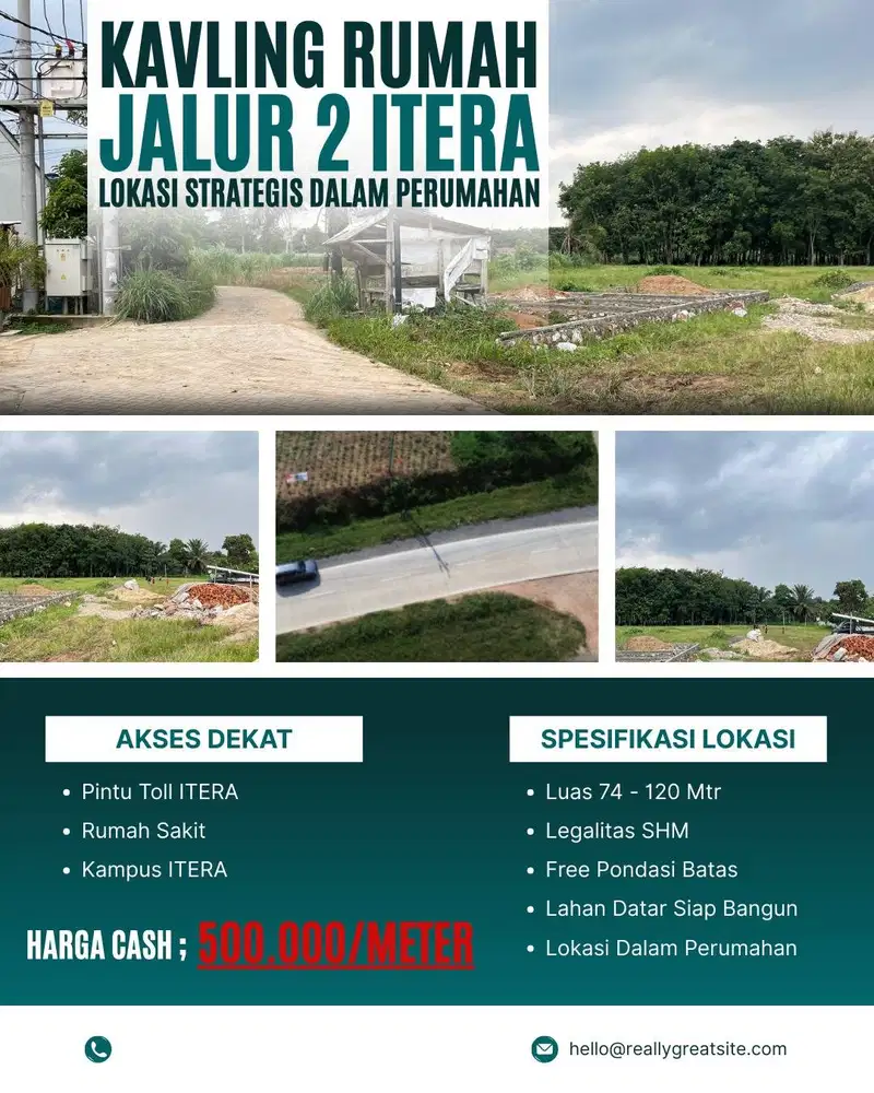KAVLING DEKAT KAMPUS ITERA HANYA 500RB/M