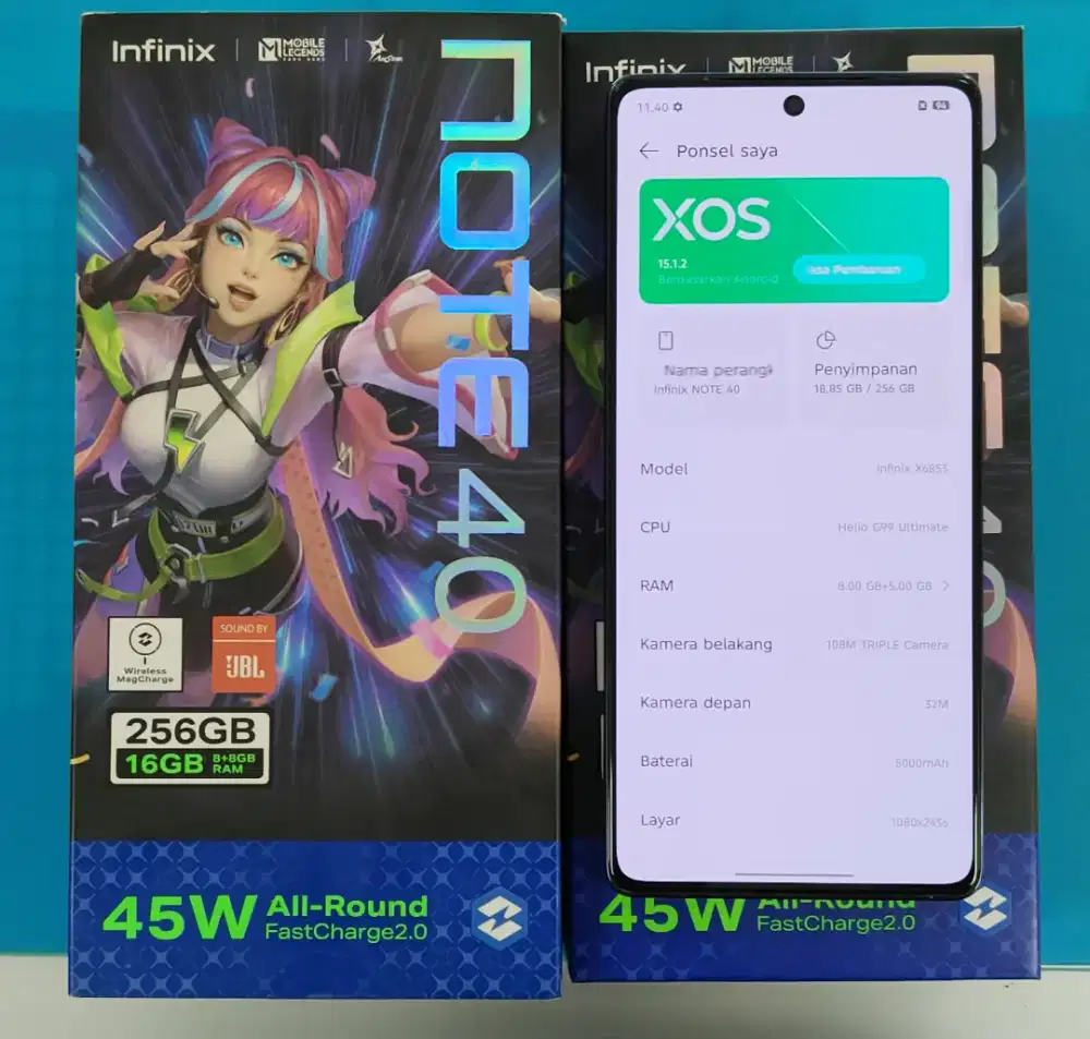 Hp Infinix Note 40 ram 8/256