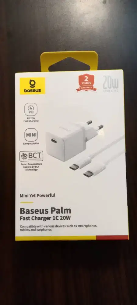 BASEUS CHARGER PALM FAST CHARGER 20W 1 PORT USB-C