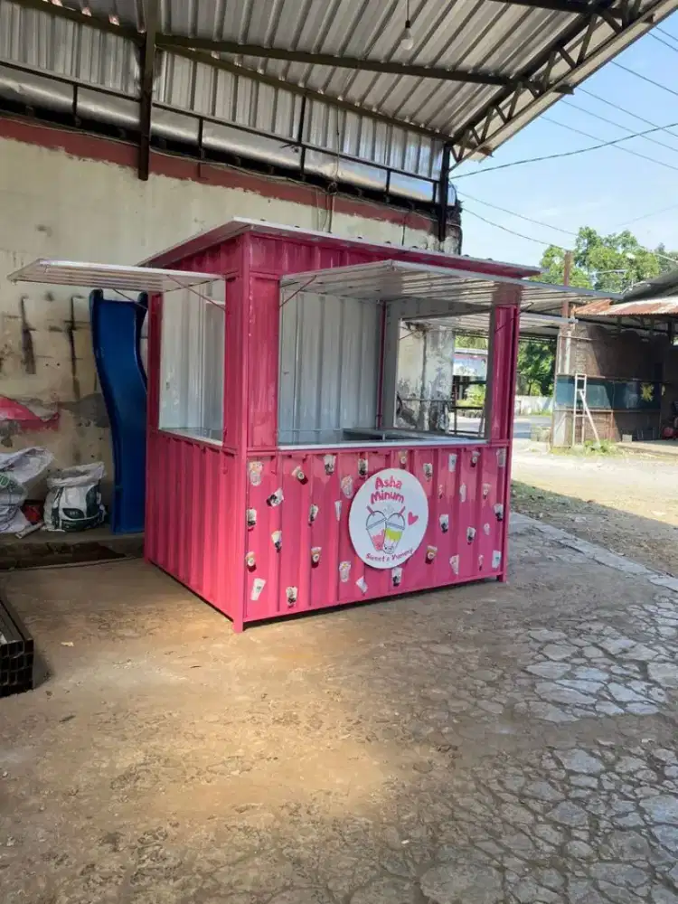 Booth semi kontainer custom, kios jualan