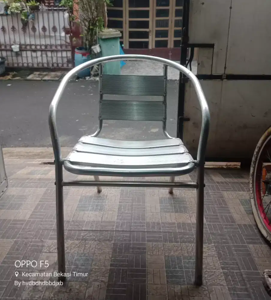 Kursi santai aluminium 3 pcs