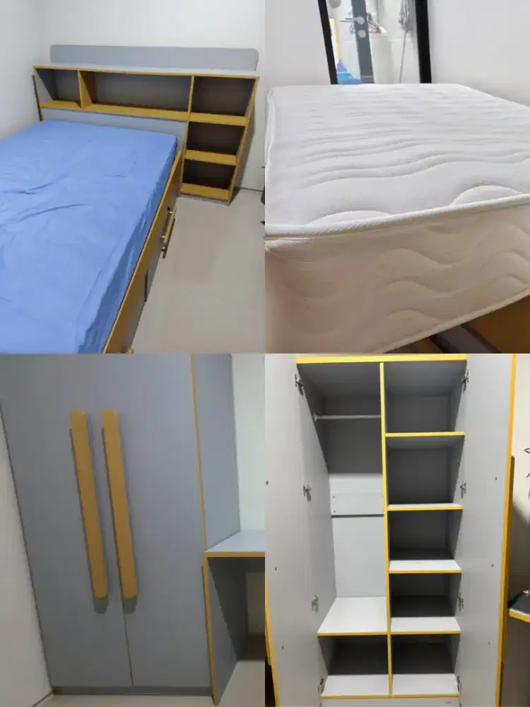 Kasur springbed set dipan dan lemari informa