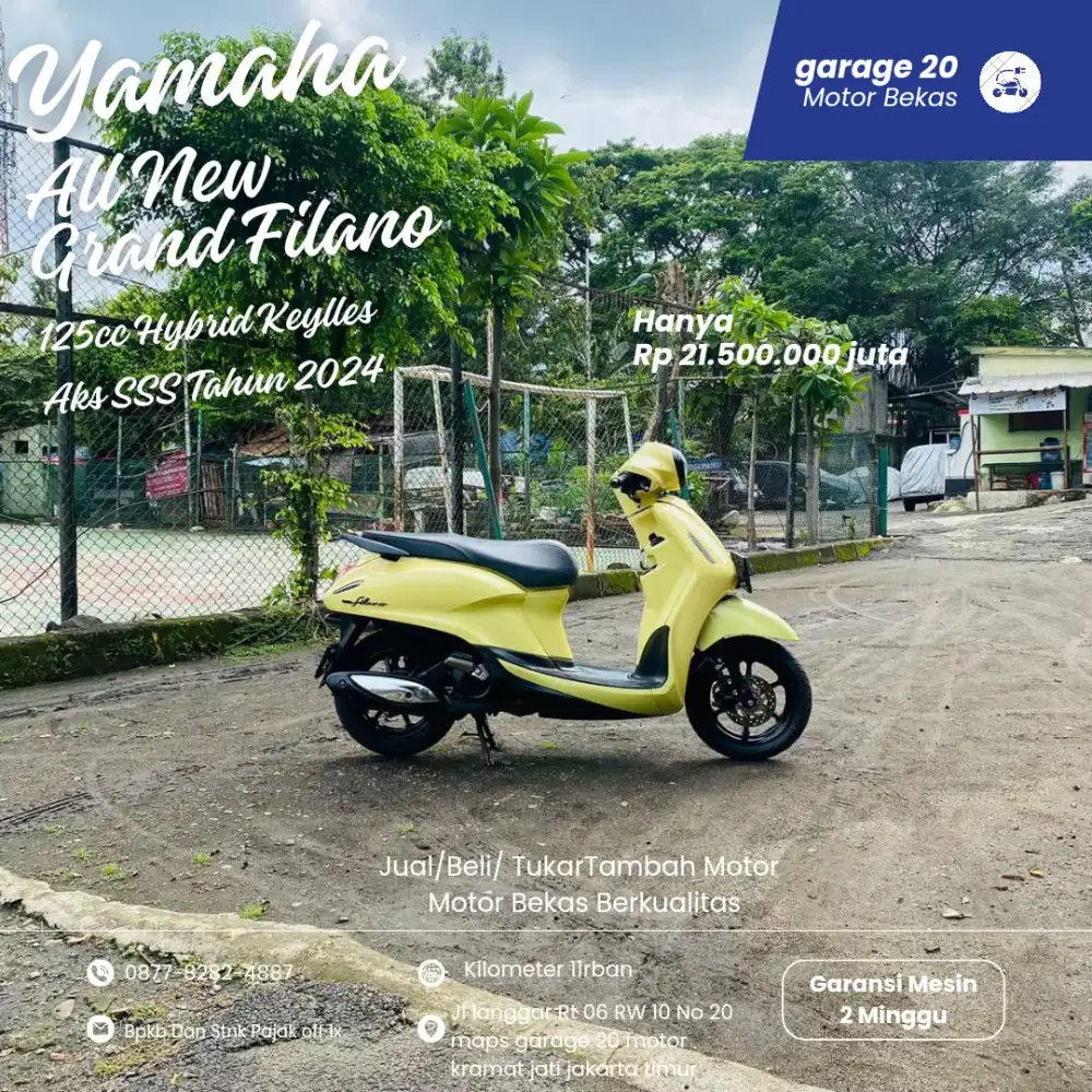 Yamaha Grand Filano 125cc Keylles Aks SSS Tahun 2024 Pajak Off
