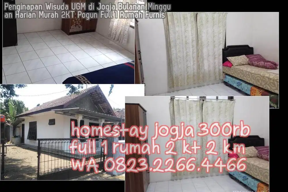 Penginapan Wisuda UGM di Jogja Bulanan Mingguan Harian Murah 2KT Pogun