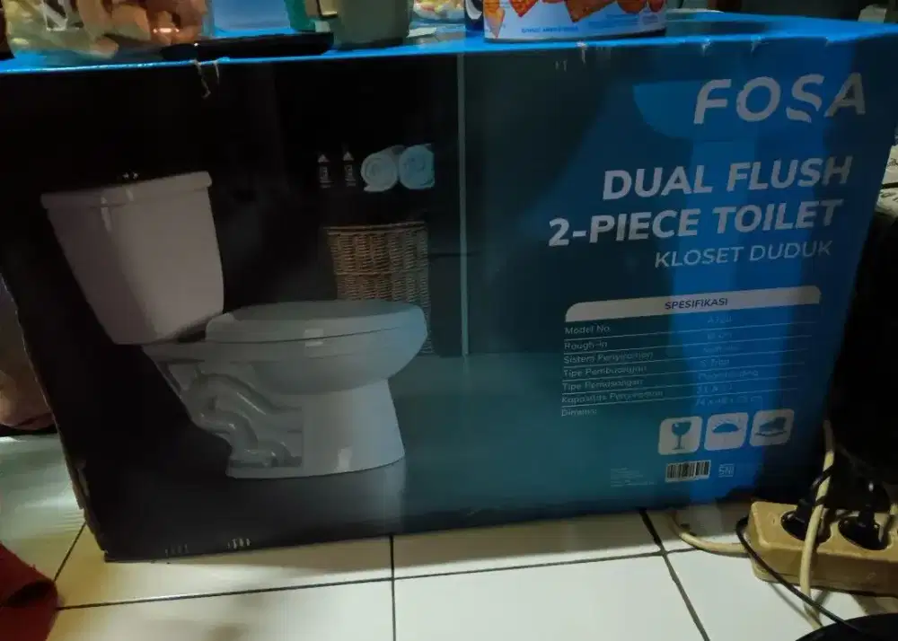 Fosa Toilet/Kloset Duduk Dual Flash 2-Piece SNI Kondisi Baru Negotipis
