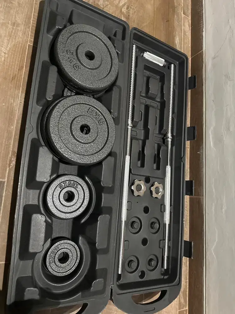 Dumbell barber Alat Gym set 50 kg samsak tinju