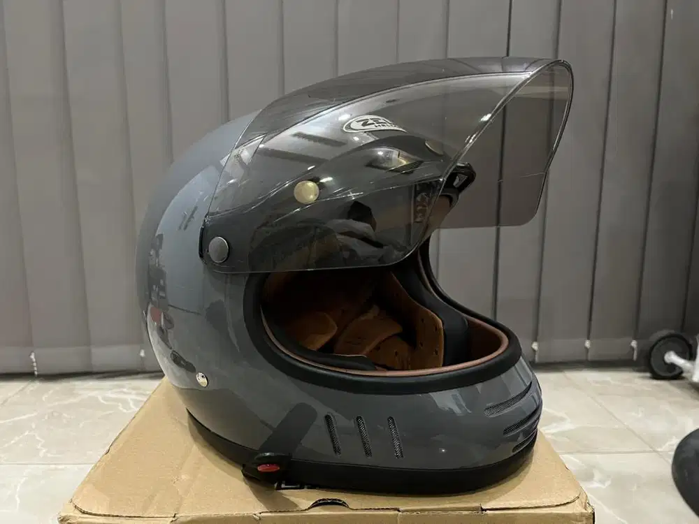 NEW ZEUS ZS 816C GREY GLOSSY CAKIL RETRO