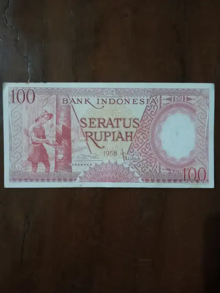 Uang Kertas Kuno 100 Rupiah Tahun 1958 Seri Pekerja