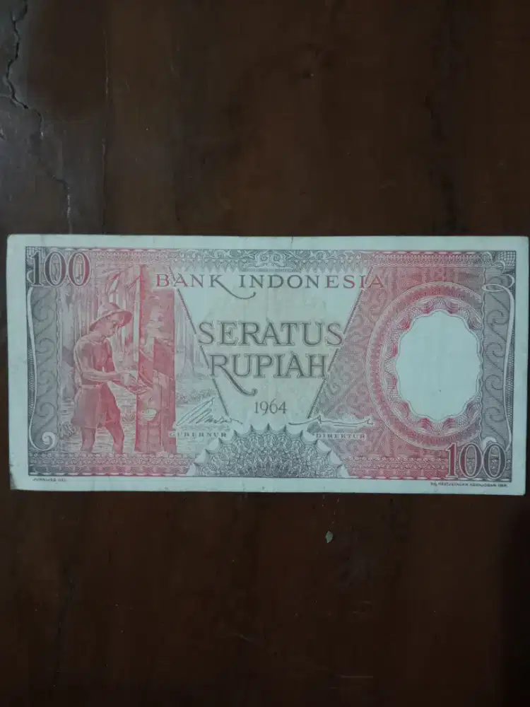 Uang Kertas Kuno 100 Rupiah Tahun 1964 Seri Pekerja Tangan III
