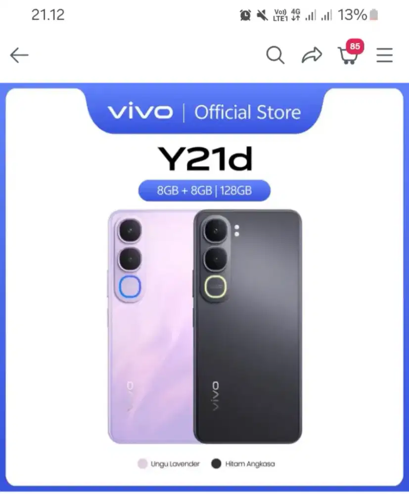 Jual cepat vivo Y21D Ram 8/128 Baru