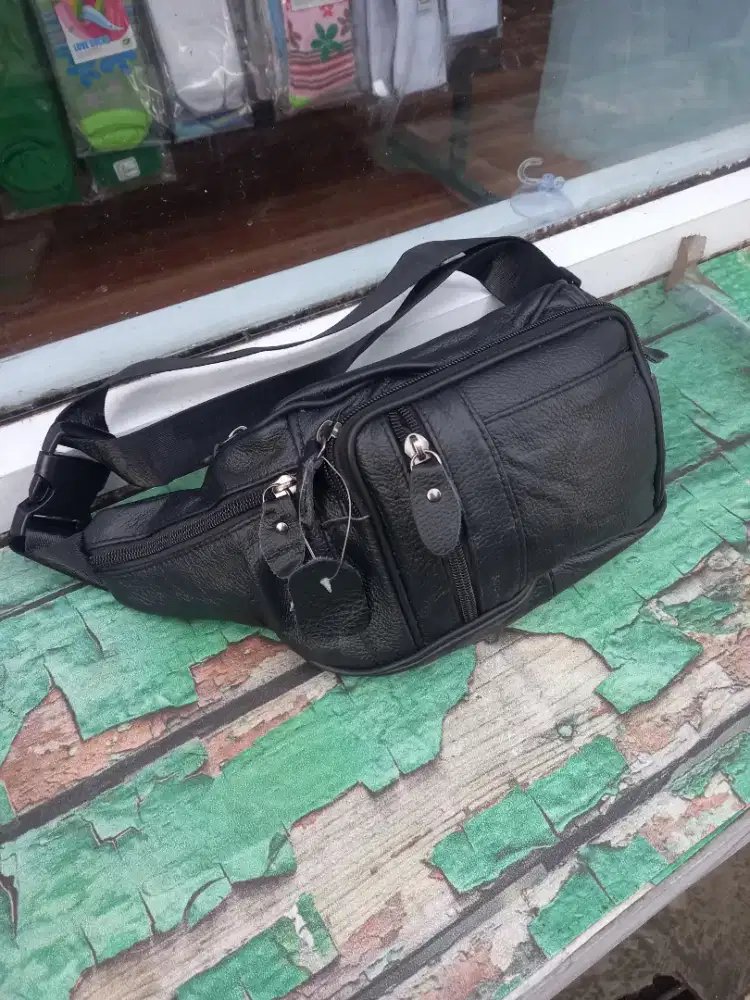 Tas pinggang / waisbag bahan kulit domba asli