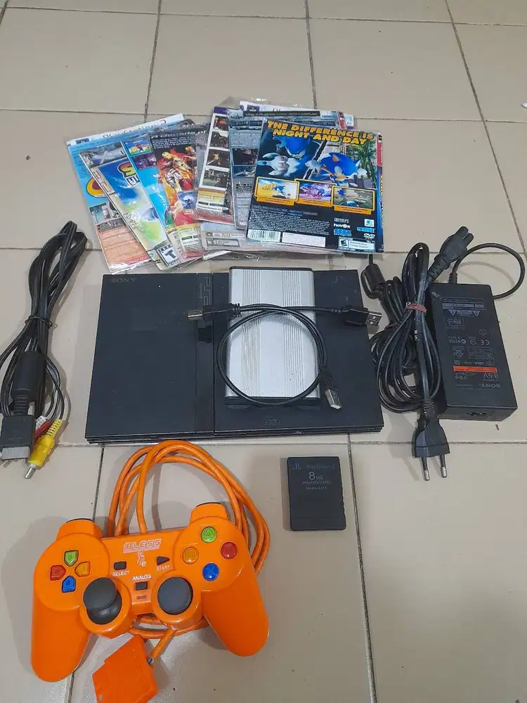 PS 2 Slim bisa maen pake kaset dan bisa game hardisk