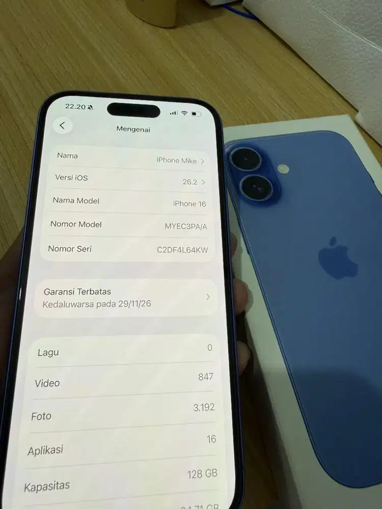 IPHONE 16 128GB IBOX BLUE