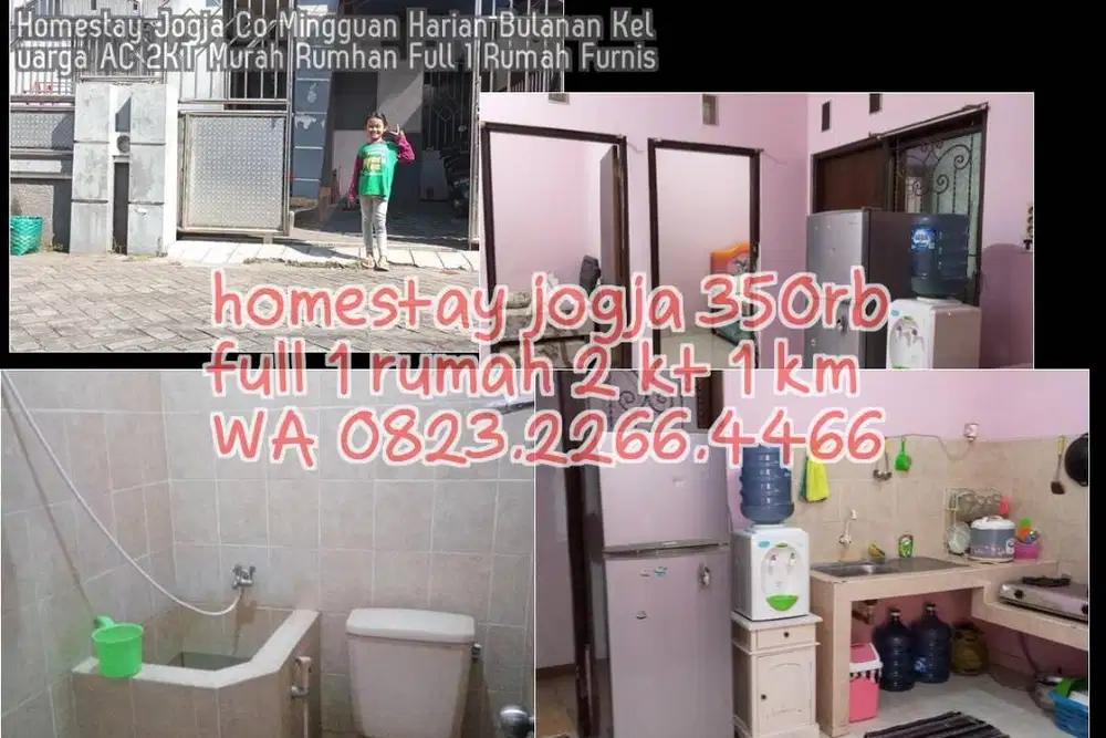 Homestay Jogja Co Mingguan Harian Bulanan Keluarga AC 2KT Murah Rumhan