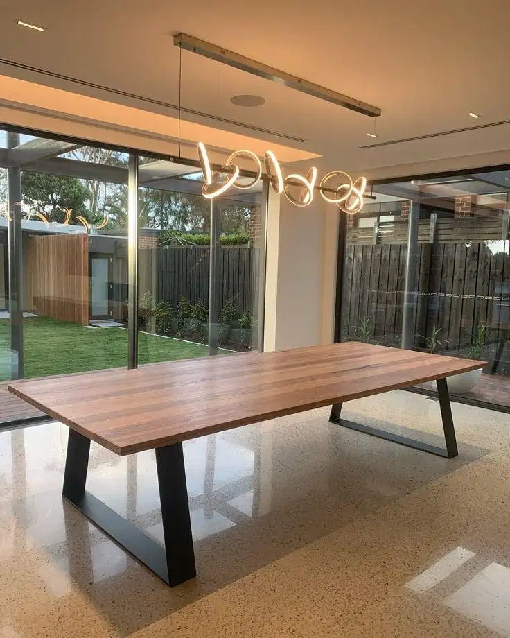 Meja serba guna dari kayu jati design minimalit ukuran 200x80x75x3cm