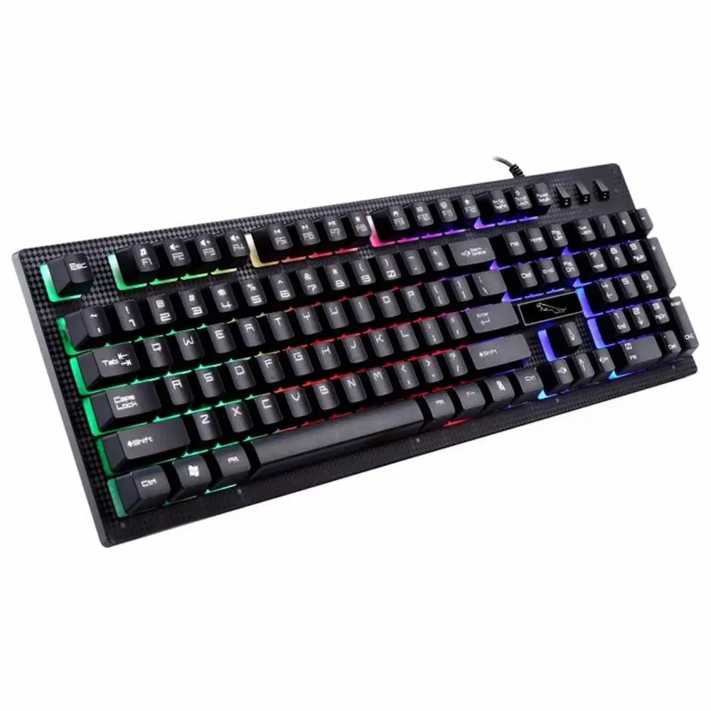 Keyboard PC Leopard Gaming Keyboard LED Lampu RGB - G20 - Hitam