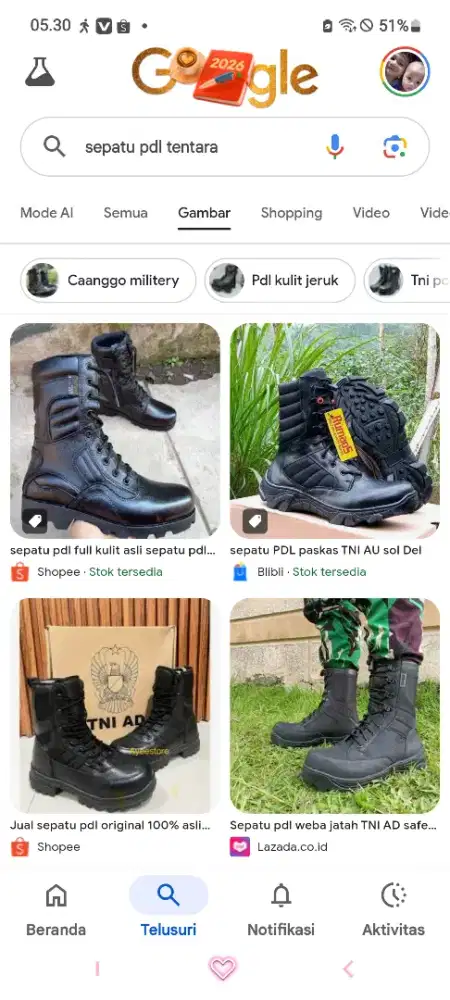 Sepatu PDL TNI premium