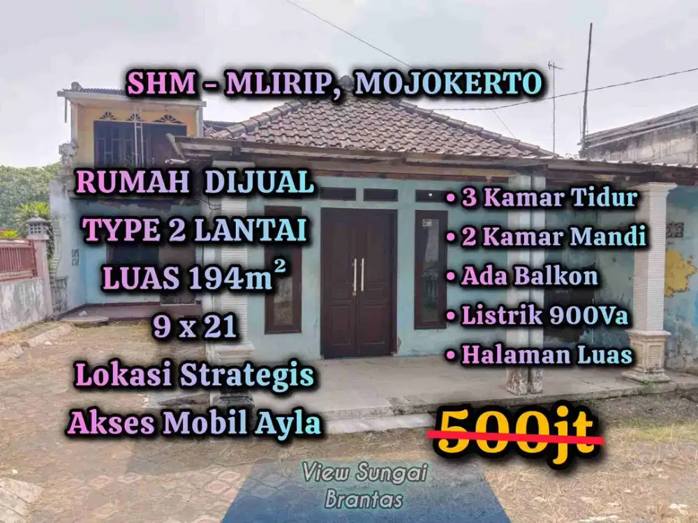 DIJUAL RUMAH 2 LANTAI MLIRIP MOJOKERTO LOKASI STRATEGIS