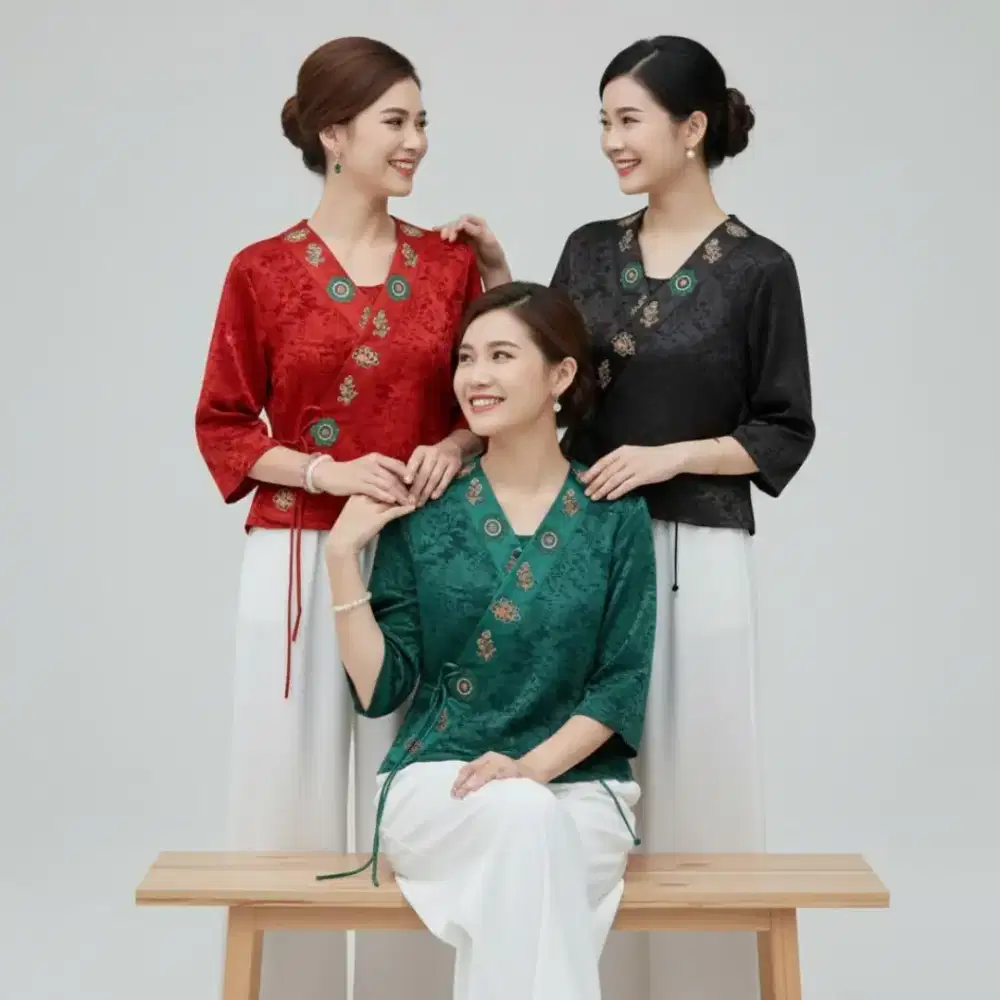 Leiza Embroiderd Warp Top - Atasan Jacquard Bordir Elegan Wanita