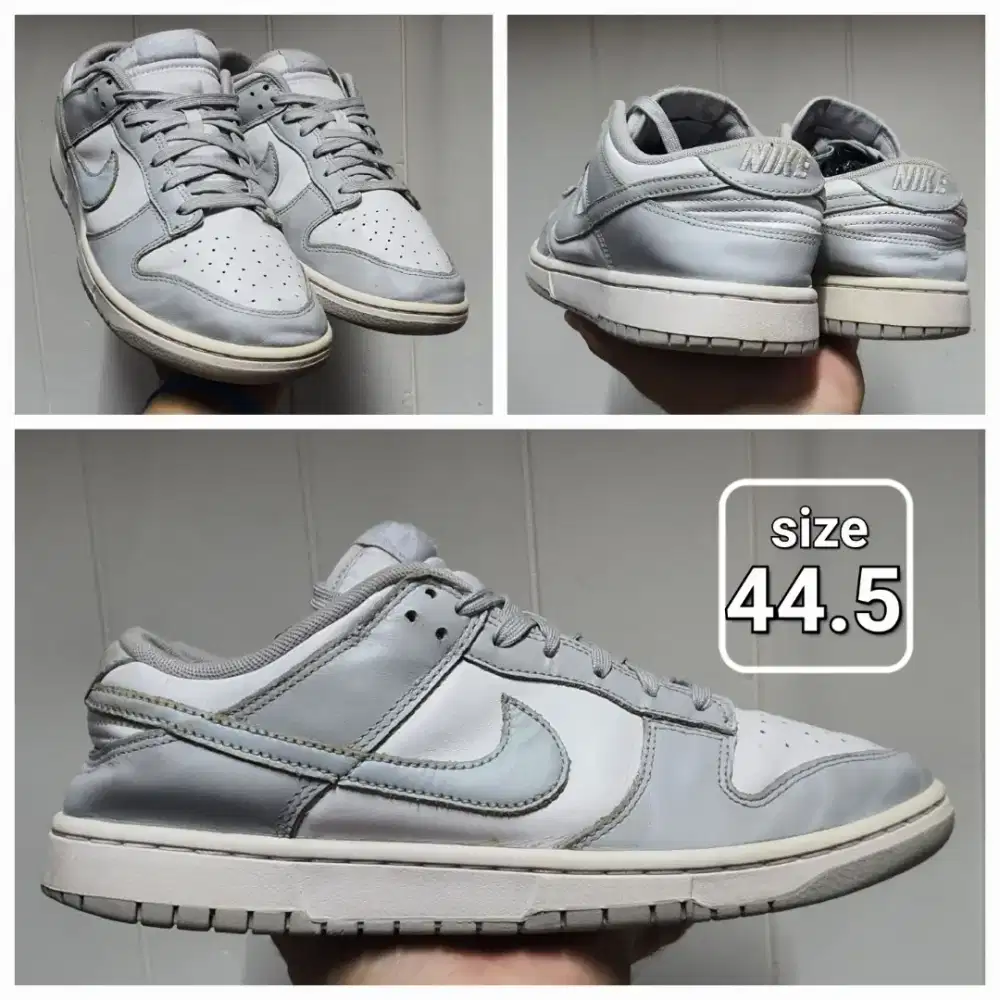 Sepatu casual Nike Dunk Low grey Fog original size 44.5 Second