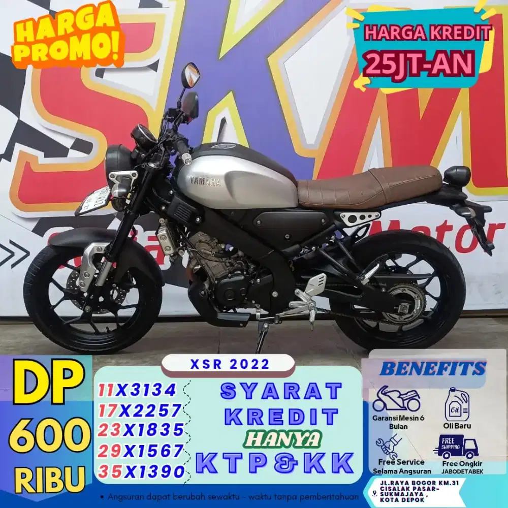 GEBYAAAR POTONG TENOR 2 BULAN YAMAHA XSR 2022 CASH/CREDIT
