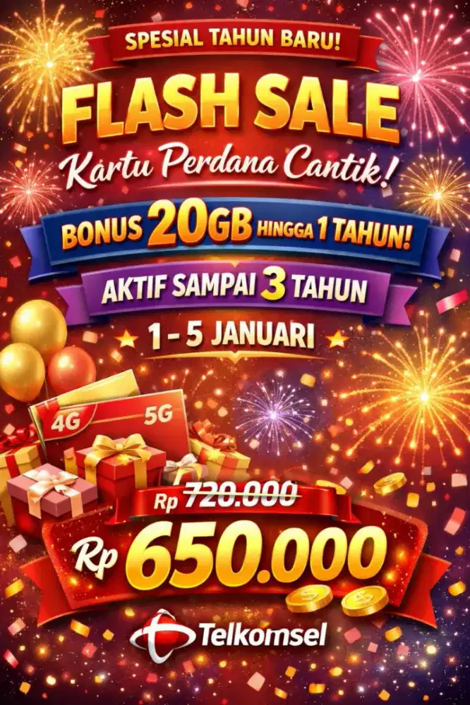 Nomor Cantik Premium!, BONUS 20 GB hingga 1 TAHUN