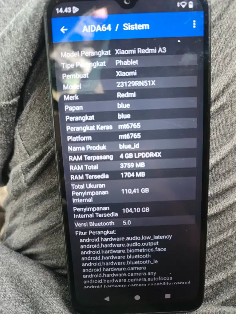 DI JUAL HP XIAOMI REDMI A3 750 NEGO