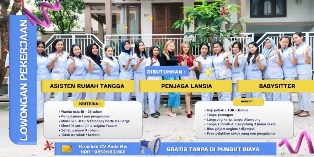 lowongan babysitter, perawat lansia dan asisten rumah tangga