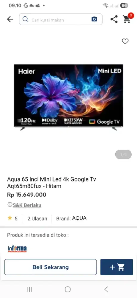 Aqua 65 inci mini led 4k aqt65m