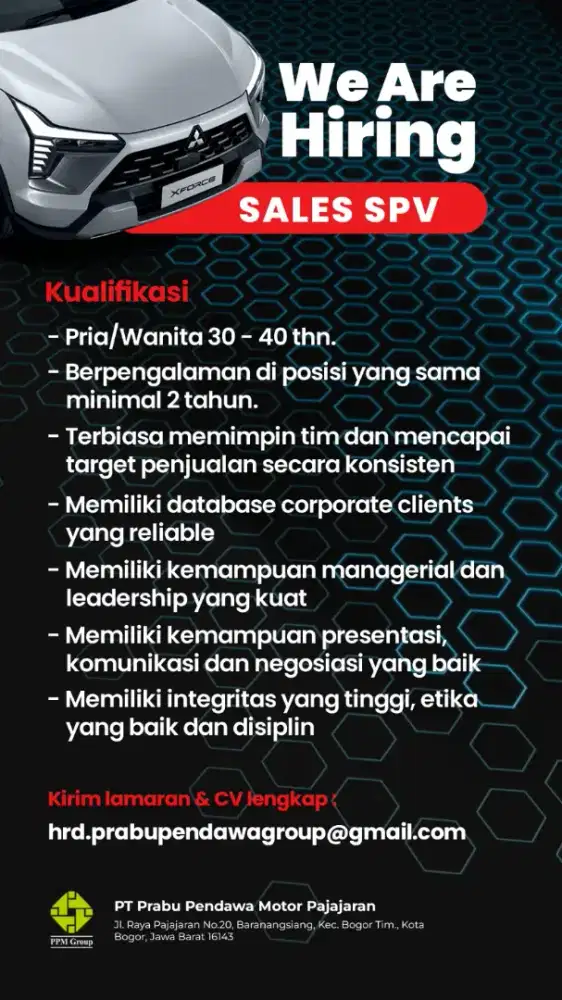 LOWONGAN COUNTER & SALES MITSUBHISI MOTOR