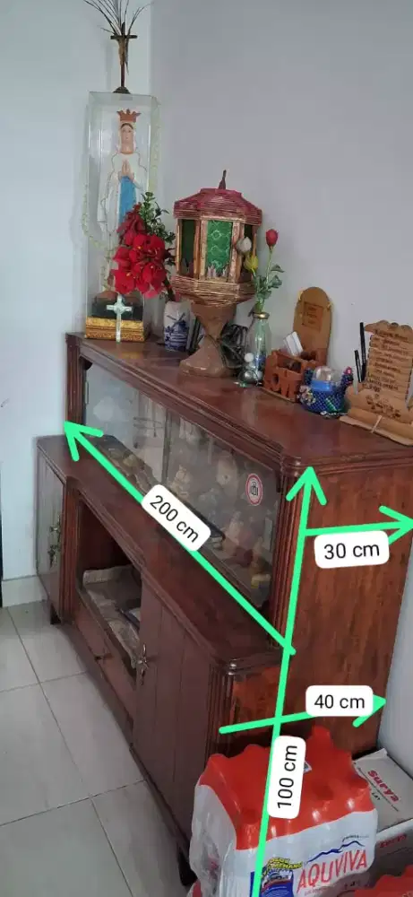 Lemari vintage mininalis kayu jati asli