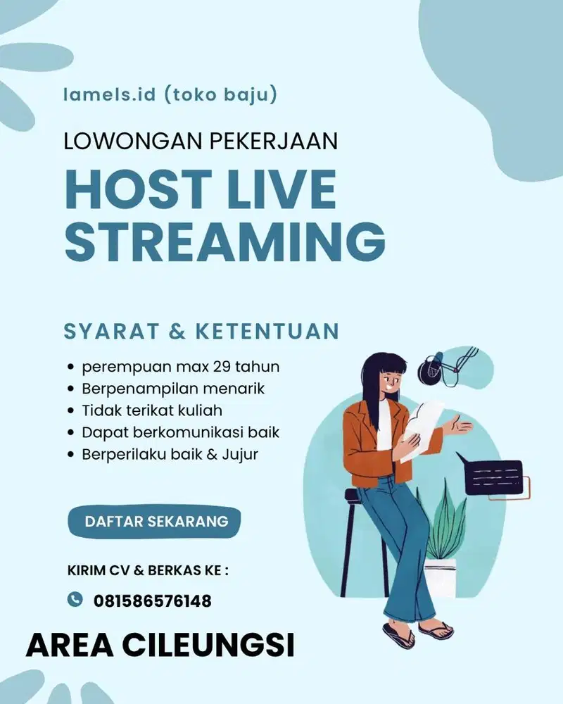LOWONGAN KERJA LOKER LIVE STREAMING BAJU