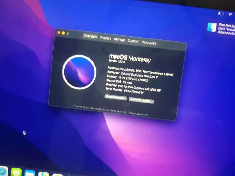 Macbook pro 2017 i7 1TB