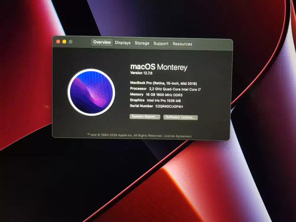 Macbook pro 2015 15 inch i7