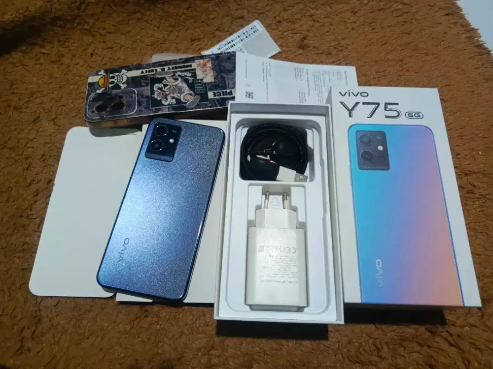 Vivo y75 5G ram 8/128 gb second fullset orian batrai 5000 mah