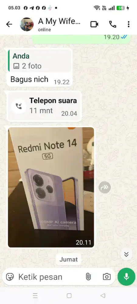 Xiomi Redmi Note 14 (baru masih tersegel)
