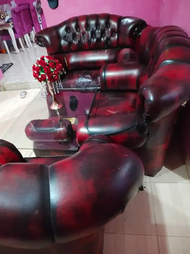 Sofa jaguar warna maroon