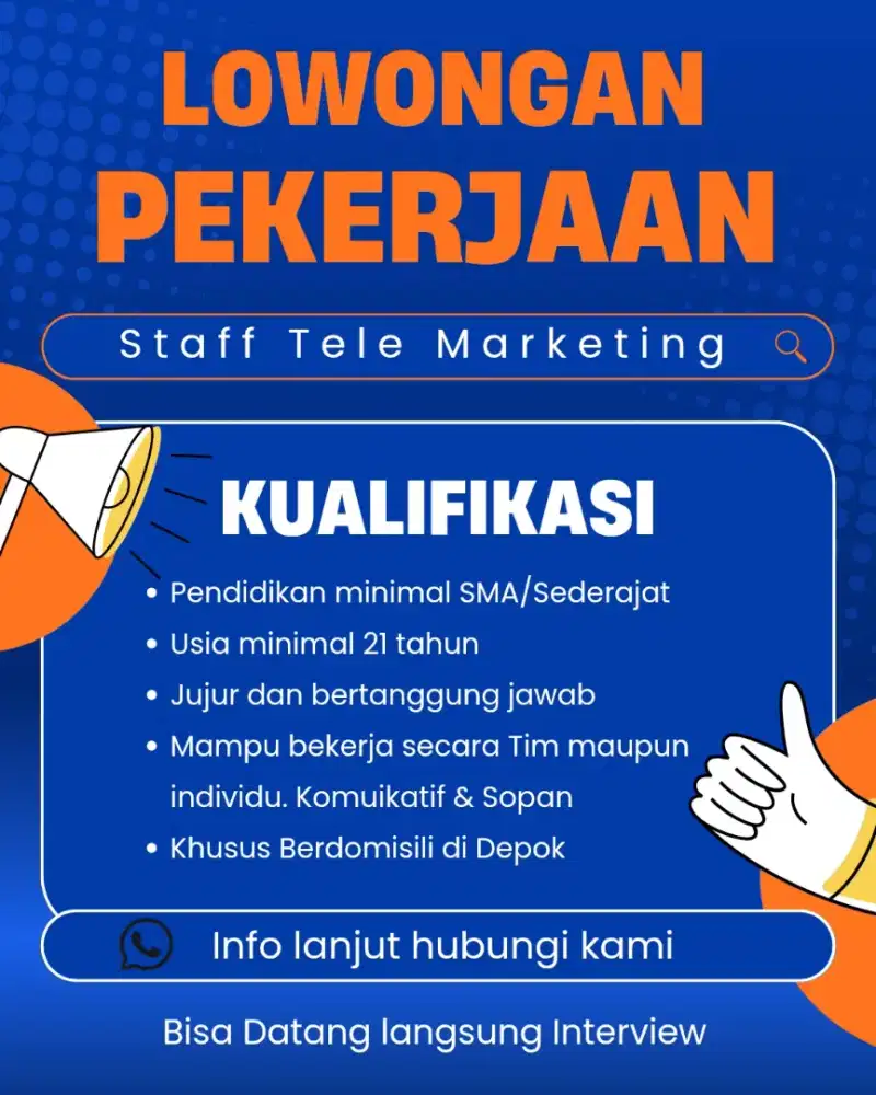 LOWONGAN TELEMARKETING