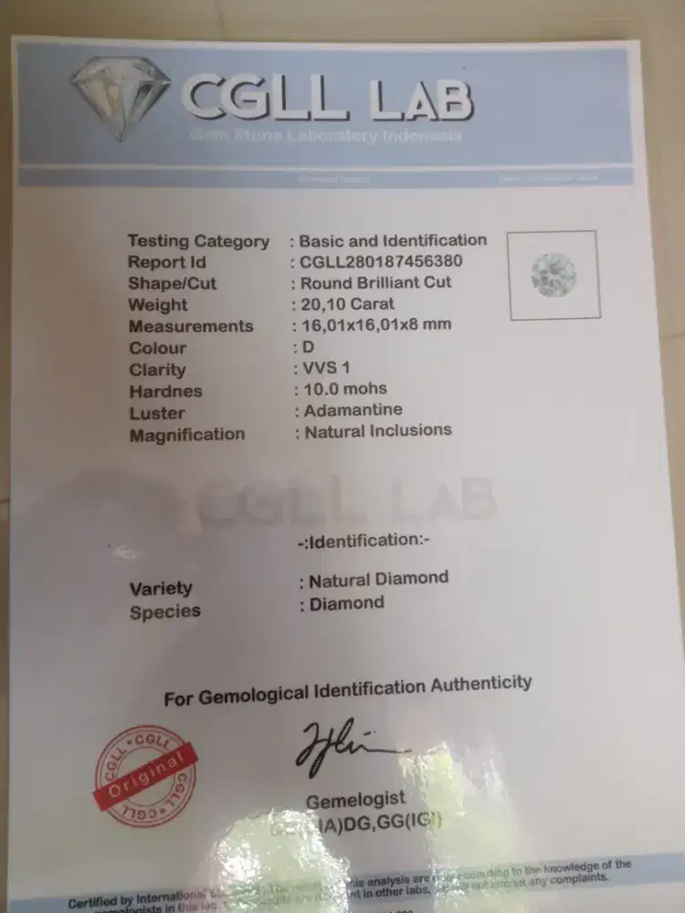 Natural diamond 20crt