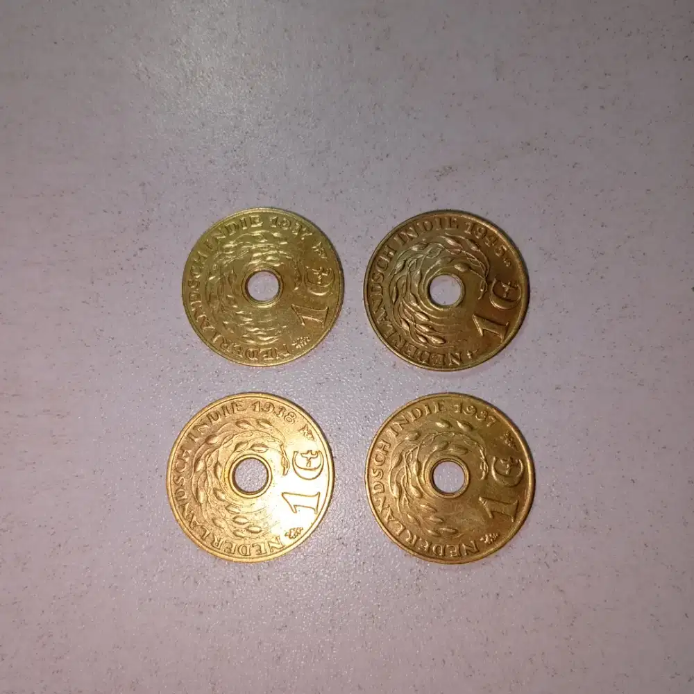 Uang koin Netherland East Indies 1 Cent Queen Wilhelmina 1936-1945