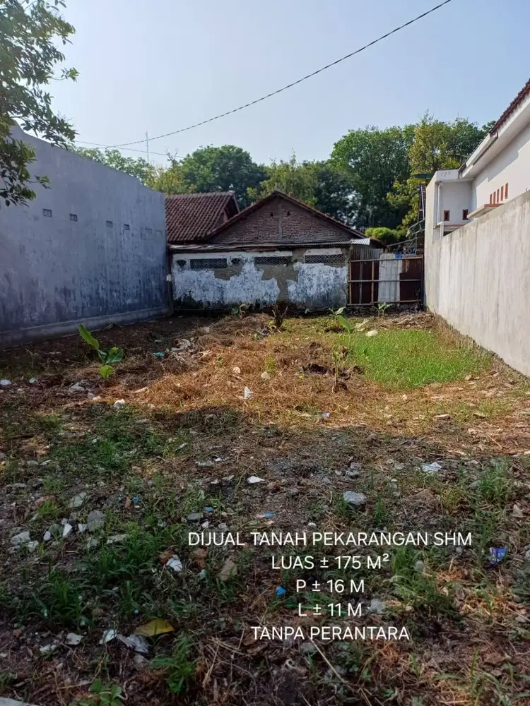 Dijual Tanah Pekarangan SHM Luas ± 175 M²