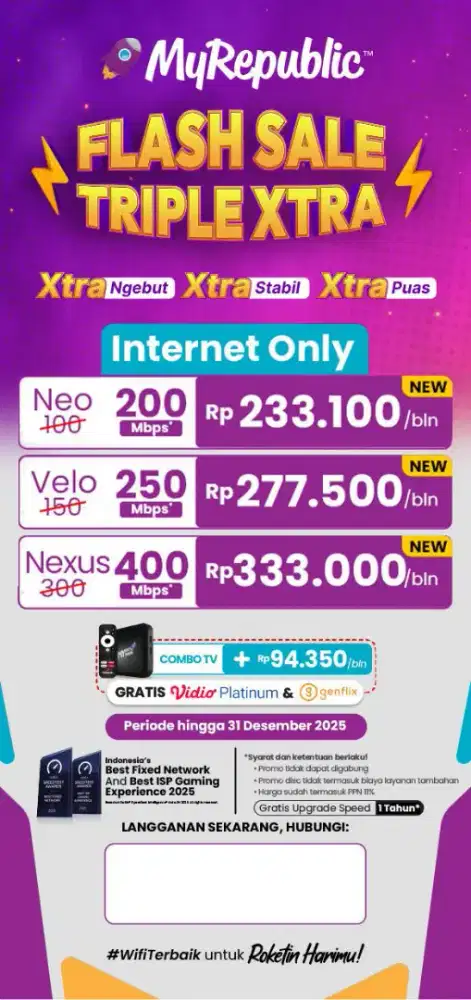 Promo pemasangan WiFi myrepublic internet myrepublic jakarta